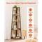 Trapezoidal Corner Bookshelf 5-Tier Storage with Metal Frame and MDF Shelves for Home Office